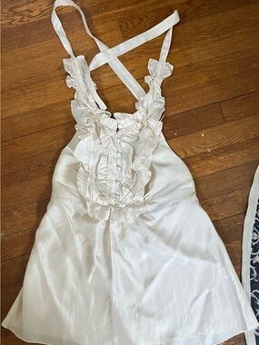 Rebecca Taylor Ivory Ruffle Silk Halter top